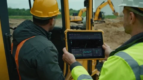 Helios tablet connected two men