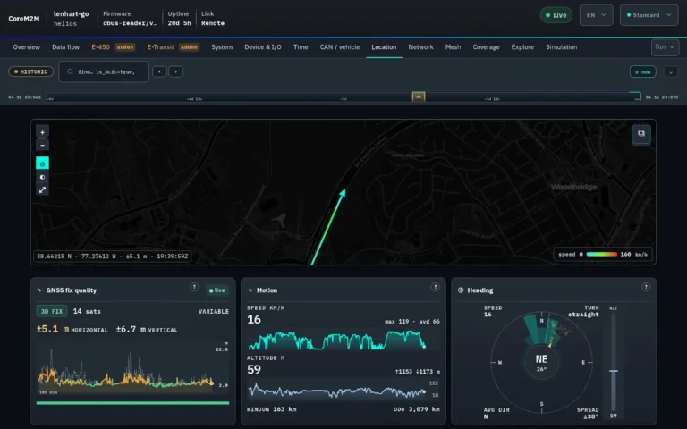 Screenshot helios software dark